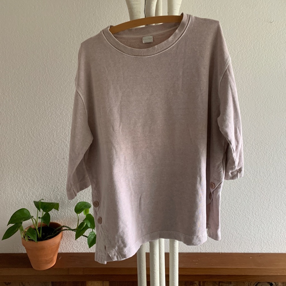 Poetry 3/4 sleeve Hemp/cotton sweatshirt sz 12